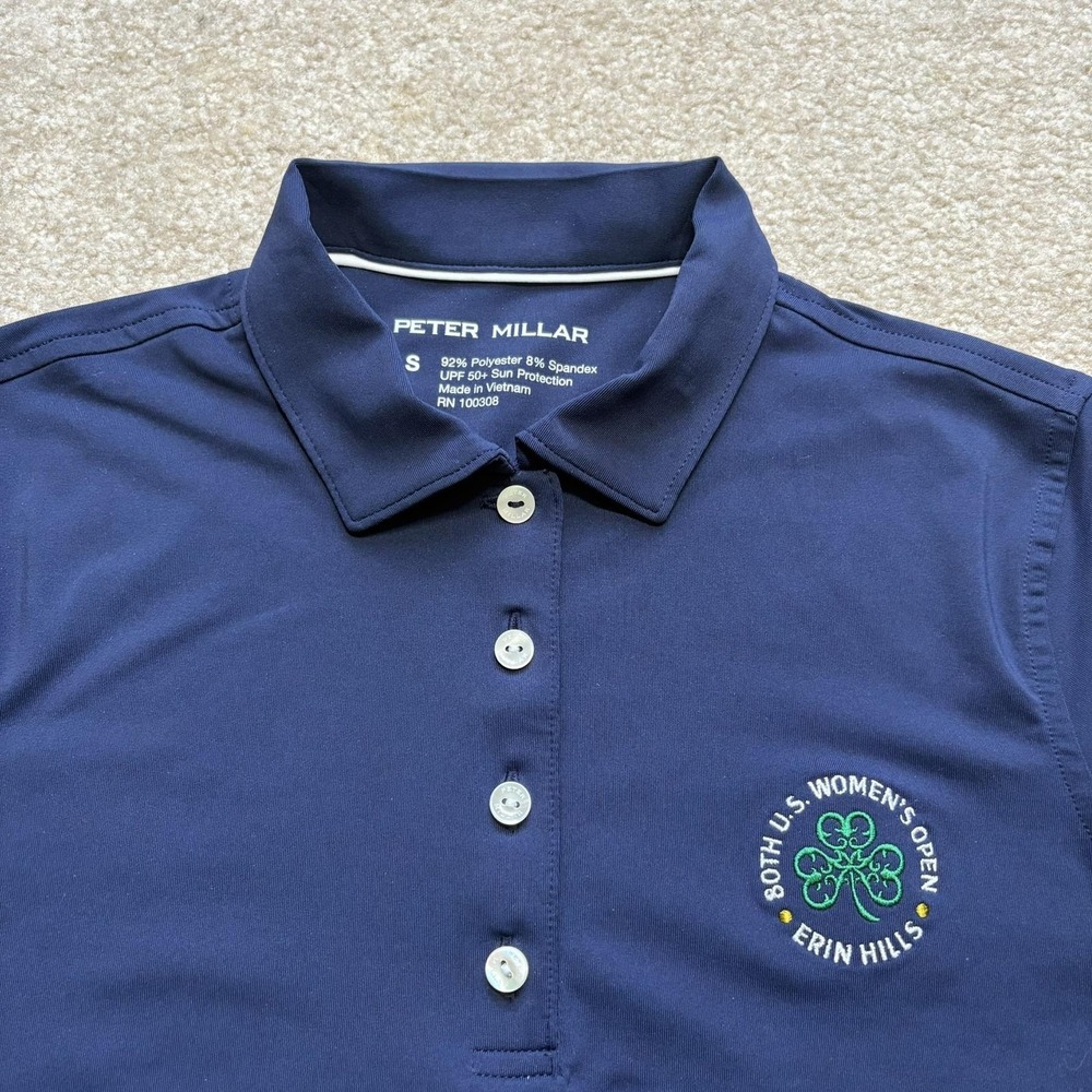 Peter Millar Polo Shirt Golf Womens Small Navyโ US Open Erin Hills First Aid